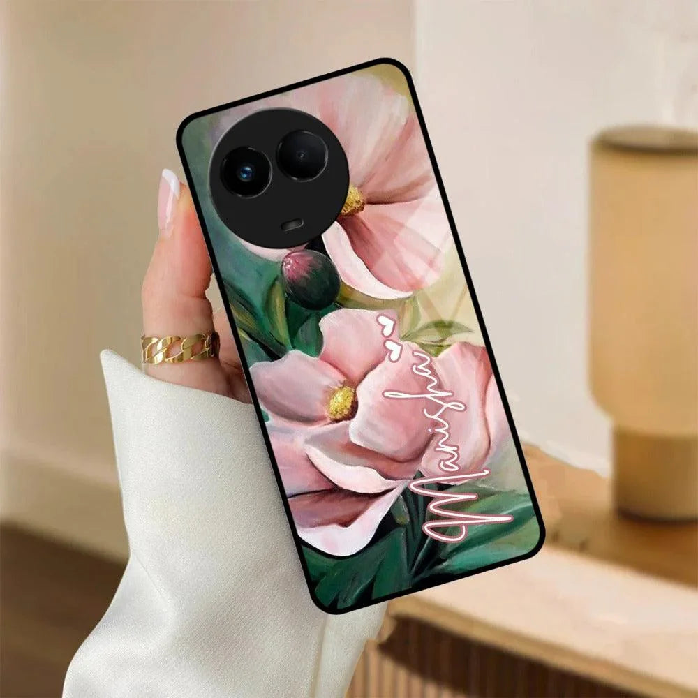 Paint Floral Poster Glass Case Cover For Realme/Narzo - ShopOnCliQ