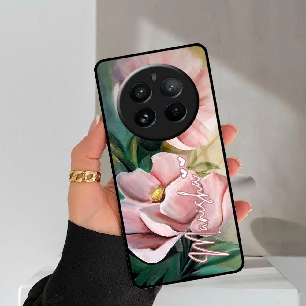 Paint Floral Poster Glass Case Cover For Realme/Narzo - ShopOnCliQ