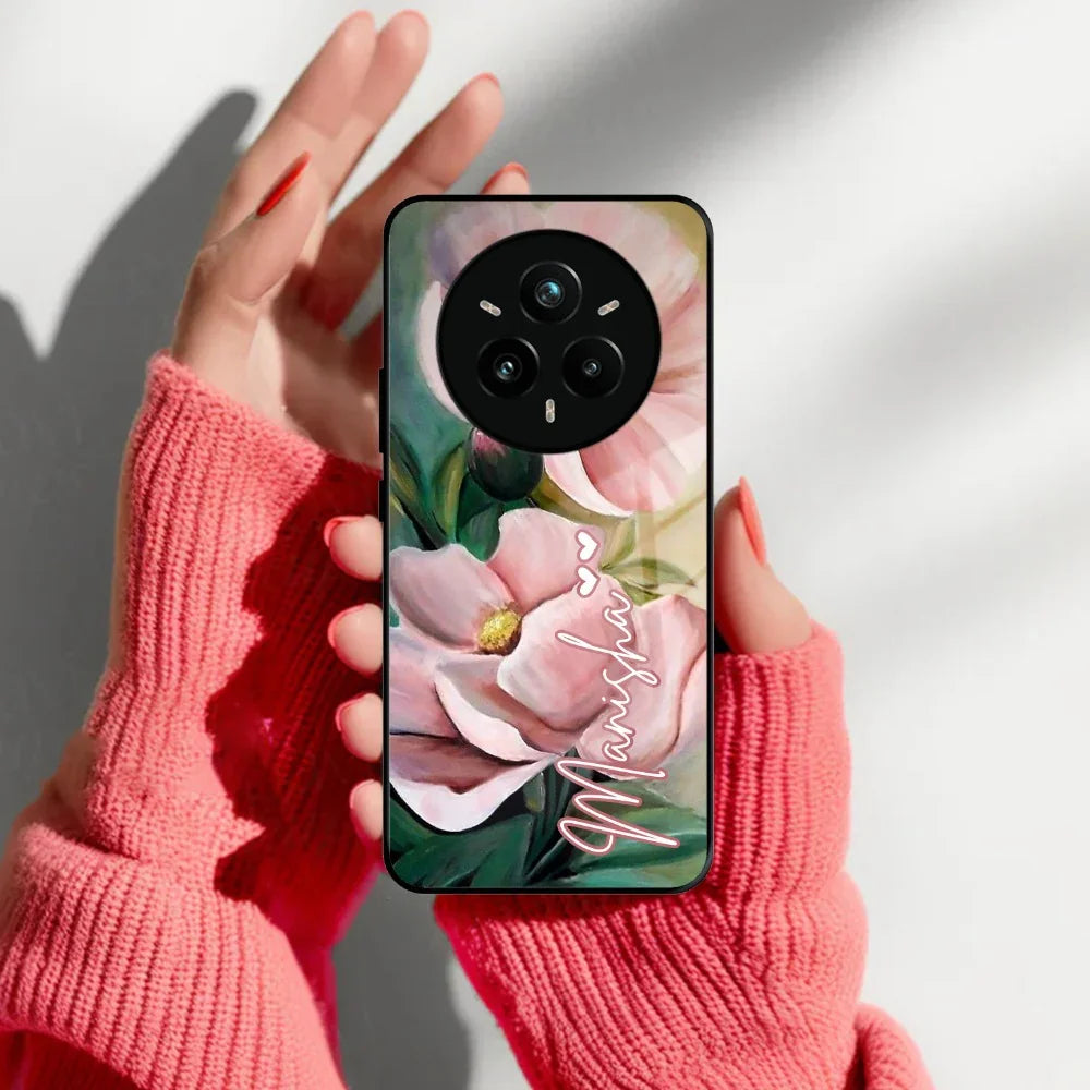 Paint Floral Poster Glass Case Cover For Realme/Narzo - ShopOnCliQ
