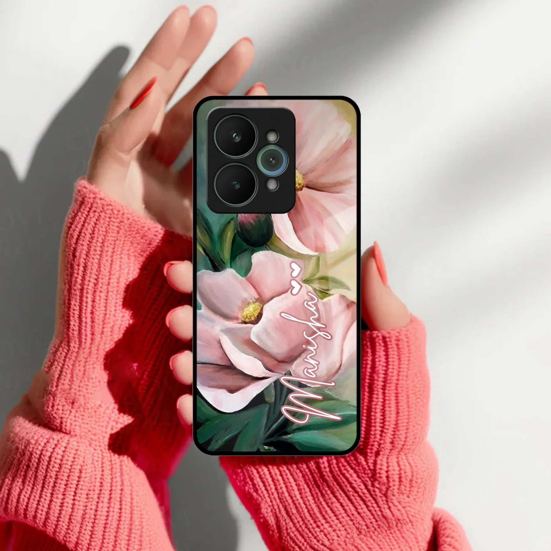 Paint Floral Poster Glass Case Cover For Realme/Narzo - ShopOnCliQ