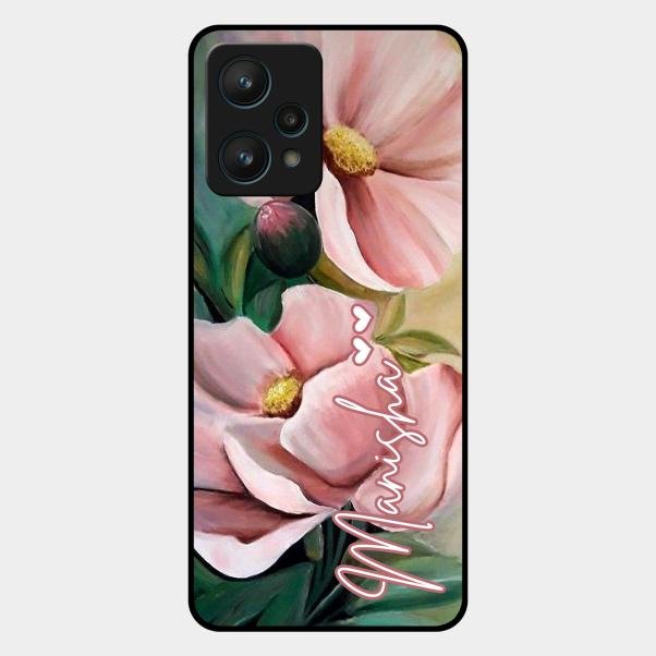 Paint Floral Poster Glass Case Cover For Realme 9 Pro 5G