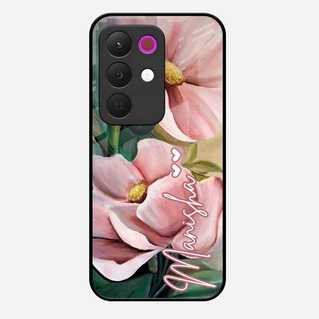 Paint Floral Poster Glass Case Cover For Realme C85 5G