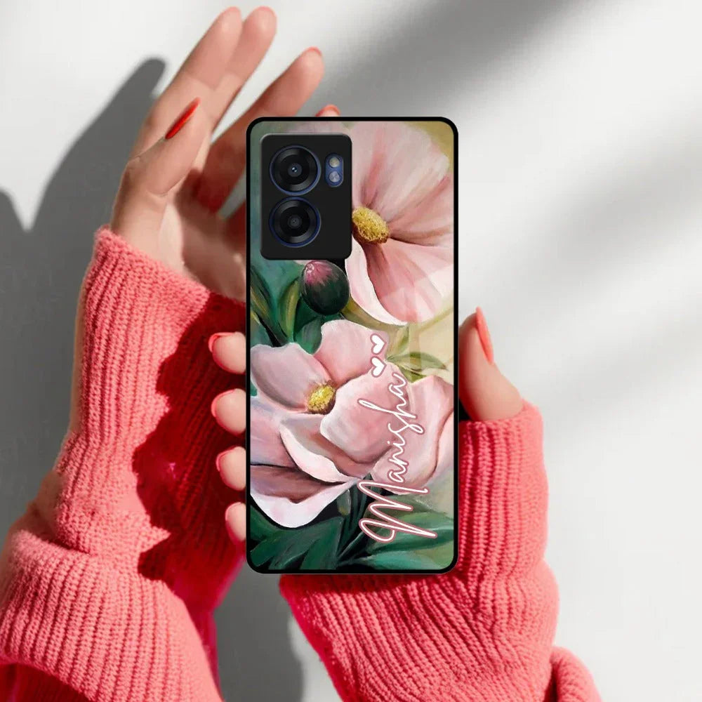 Paint Floral Poster Glass Case Cover For Realme/Narzo - ShopOnCliQ