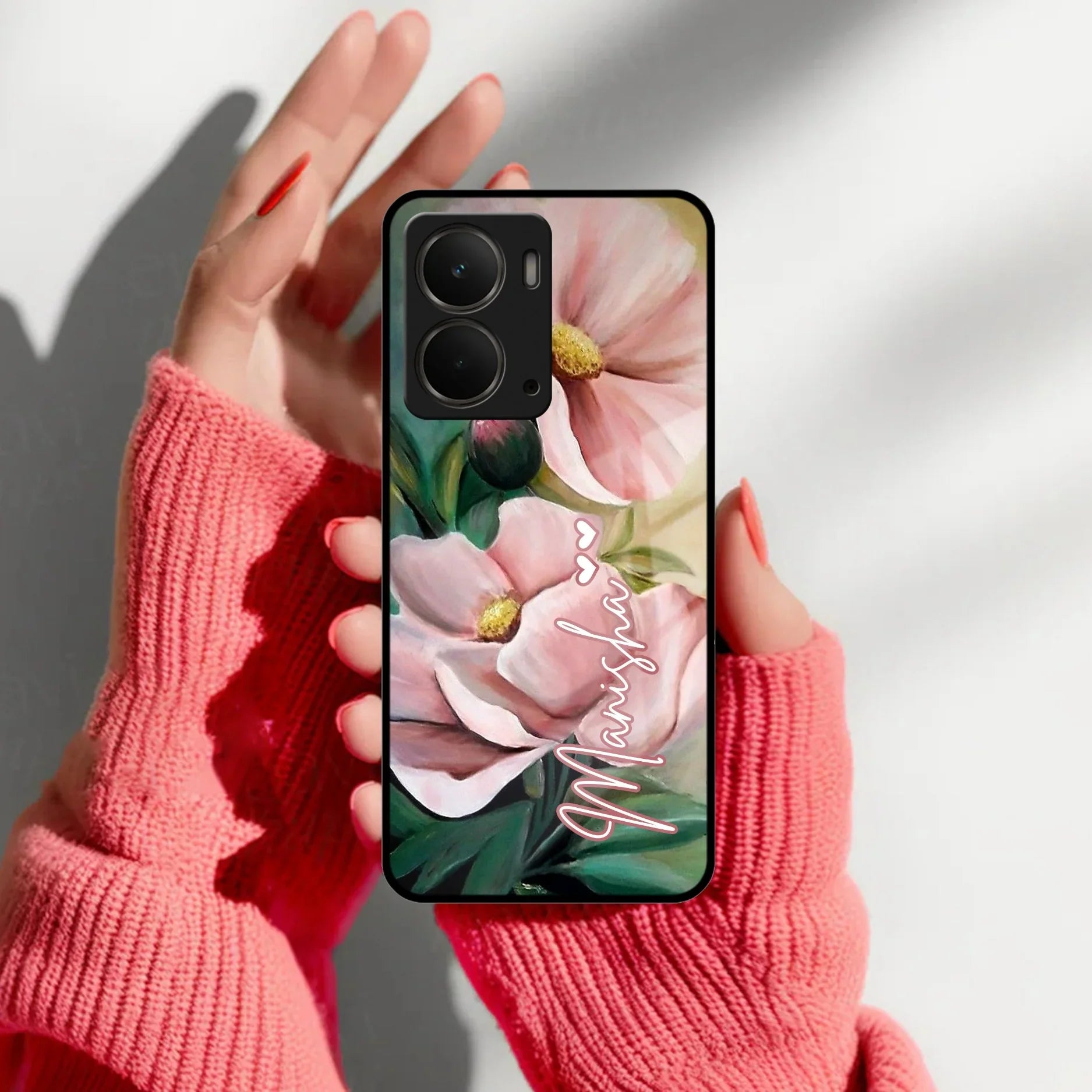 Paint Floral Poster Glass Case Cover For Realme/Narzo - ShopOnCliQ