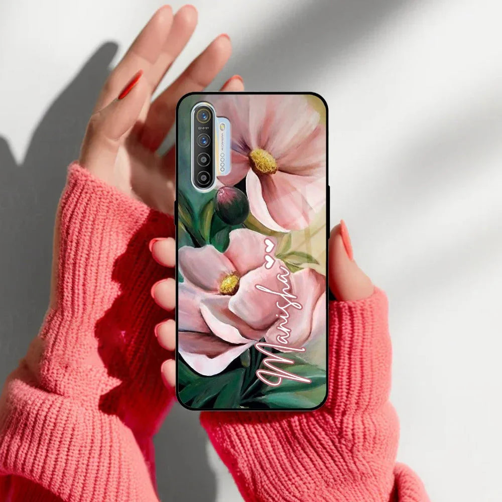 Paint Floral Poster Glass Case Cover For Realme/Narzo - ShopOnCliQ