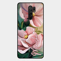 Paint Floral Poster Glass Case Cover For Redmi 9 Prime
