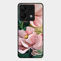 Paint Floral Poster Glass Case Cover For Redmi Note 13 Pro 5G