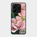 Paint Floral Poster Glass Case Cover For Redmi Note 14 5G