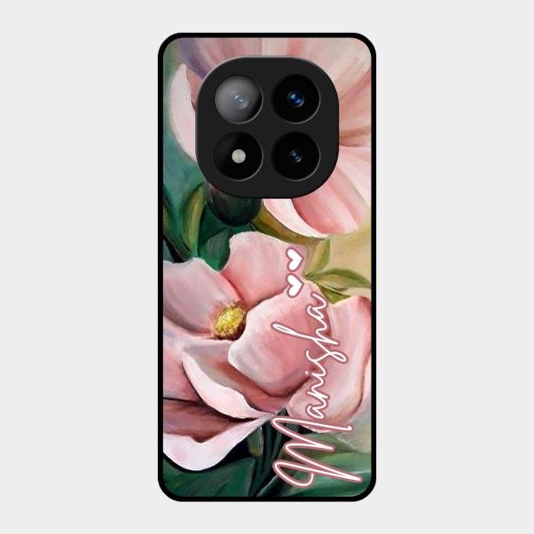Paint Floral Poster Glass Case Cover For Redmi Note 14 Pro Plus 5G