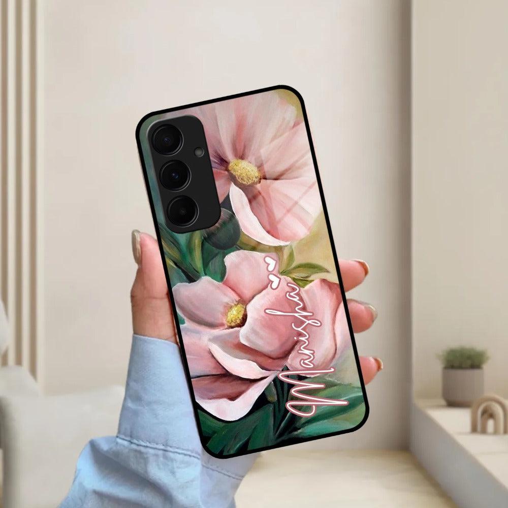 Paint Floral Poster Customize Glass Case Cover For Samsung - ShopOnCliQ