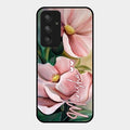 Paint Floral Poster Glass Case Cover For Samsung Galaxy A54 5G