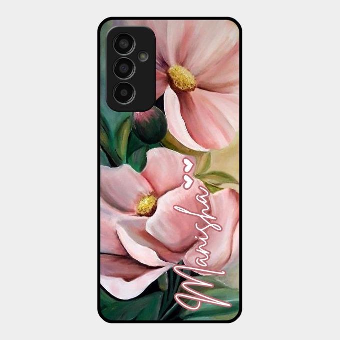 Paint Floral Poster Glass Case Cover For Samsung Galaxy F13