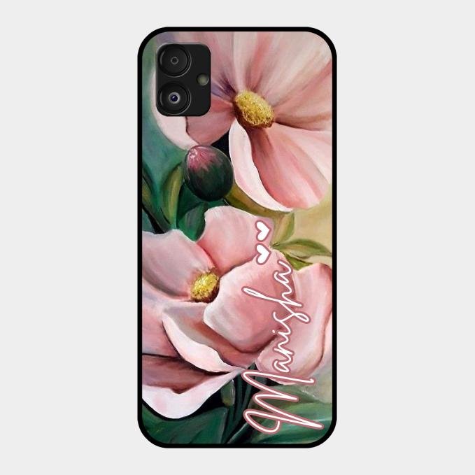 Paint Floral Poster Glass Case Cover For Samsung Galaxy F14 5G