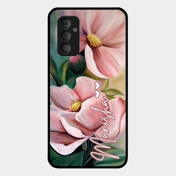 Paint Floral Poster Glass Case Cover For Samsung Galaxy F23 5G