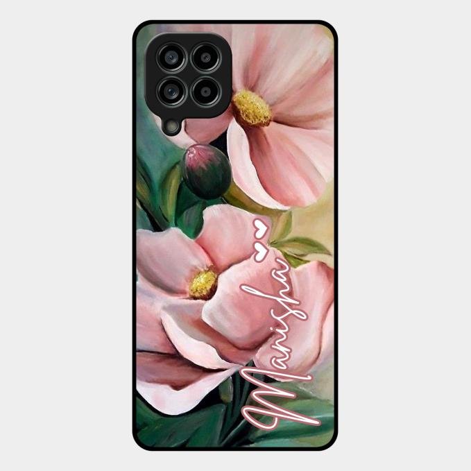 Paint Floral Poster Glass Case Cover For Samsung Galaxy M53 5G