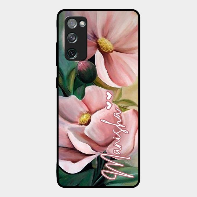 Paint Floral Poster Glass Case Cover For Samsung Galaxy S20 Fe 5G