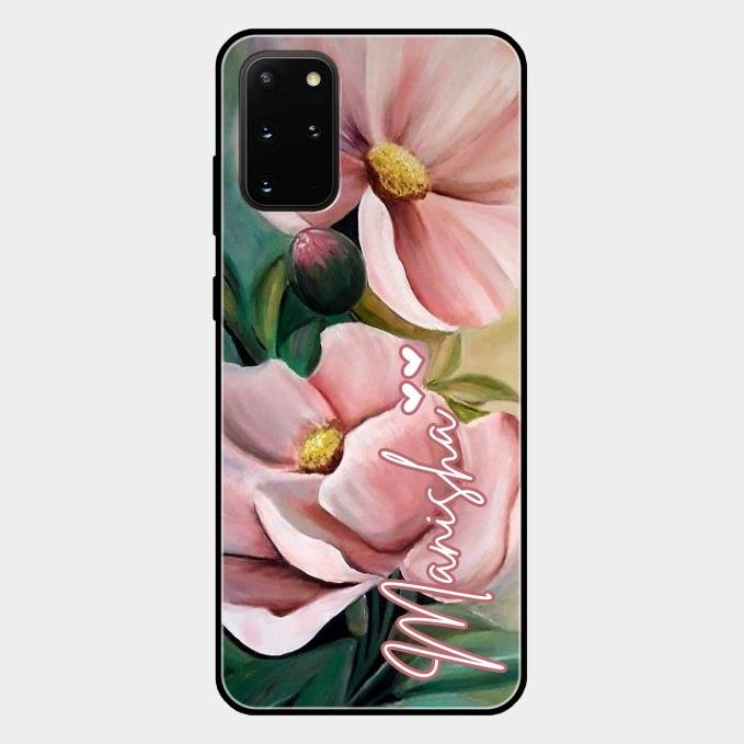 Paint Floral Poster Glass Case Cover For Samsung Galaxy S20 Plus