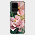 Paint Floral Poster Glass Case Cover For Samsung Galaxy S20 Ultra