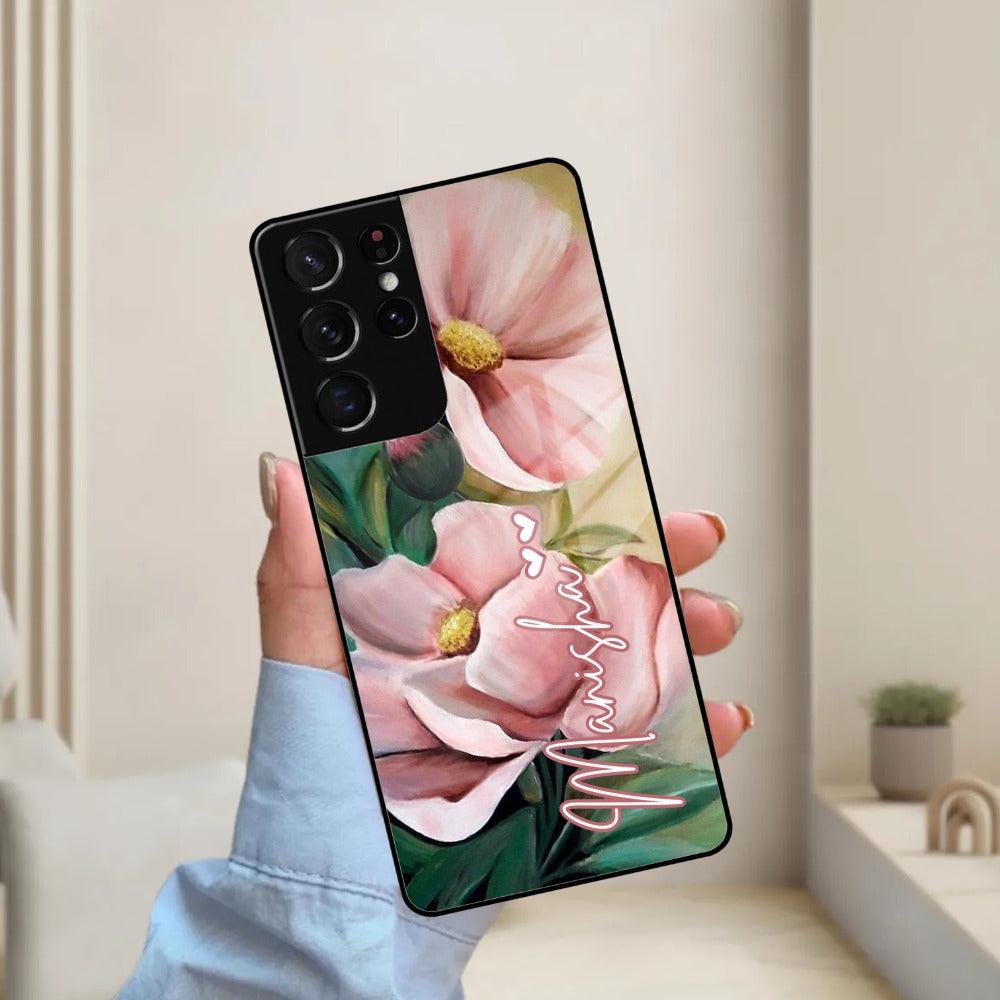 Paint Floral Poster Customize Glass Case Cover For Samsung - ShopOnCliQ