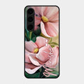 Paint Floral Poster Glass Case Cover For Samsung Galaxy S24 Plus 5G