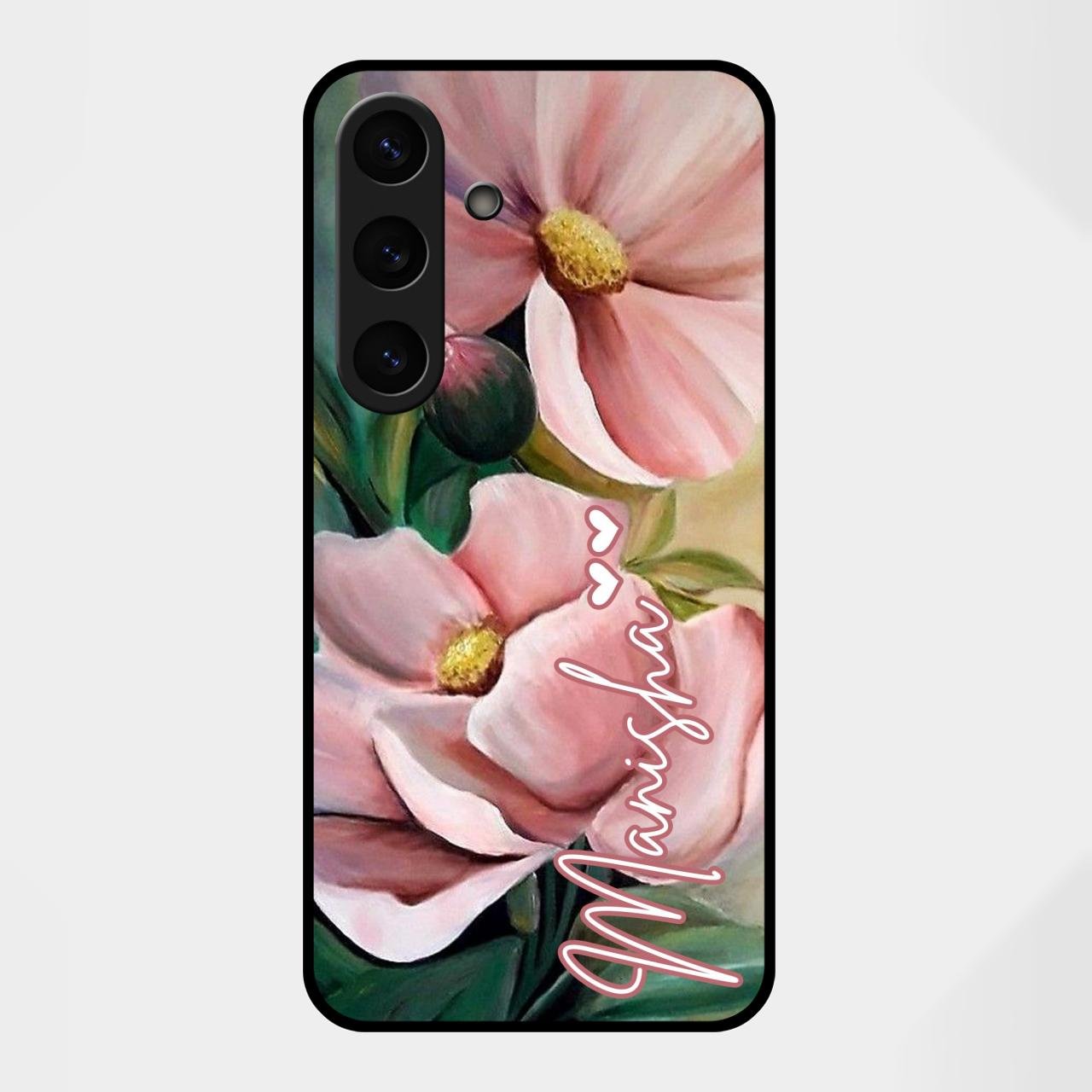 Paint Floral Poster Glass Case Cover For Samsung Galaxy S25 FE 5G