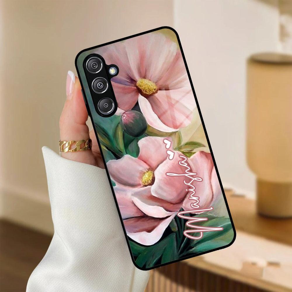 Paint Floral Poster Customize Glass Case Cover For Samsung - ShopOnCliQ