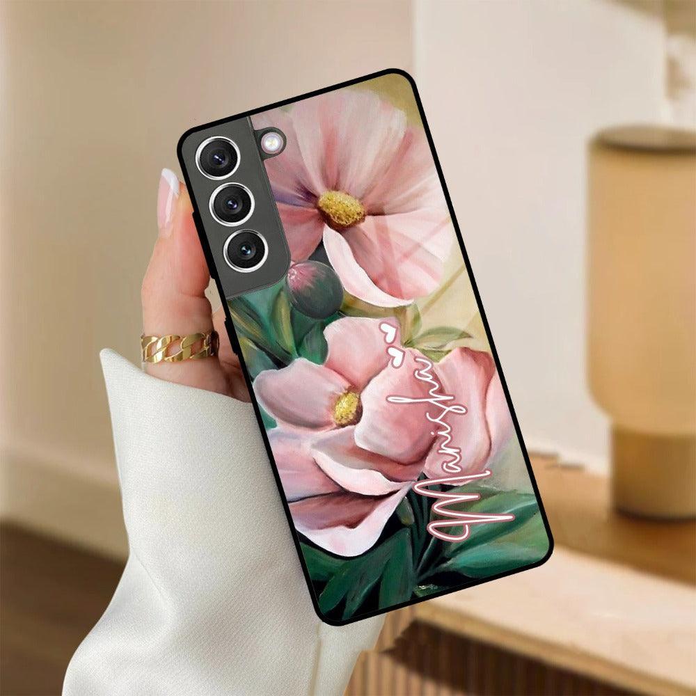Paint Floral Poster Customize Glass Case Cover For Samsung - ShopOnCliQ