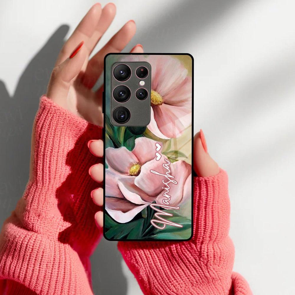 Paint Floral Poster Customize Glass Case Cover For Samsung - ShopOnCliQ