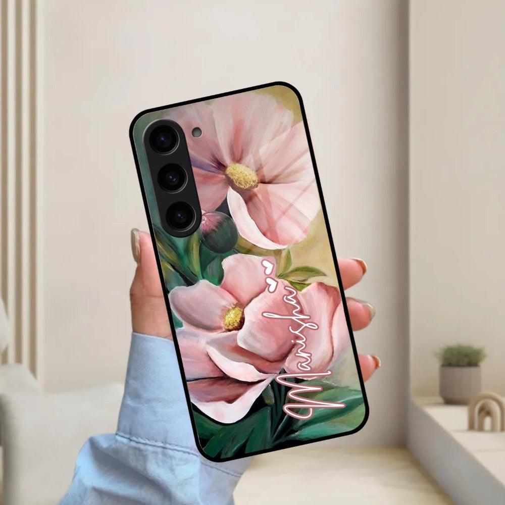 Paint Floral Poster Customize Glass Case Cover For Samsung - ShopOnCliQ
