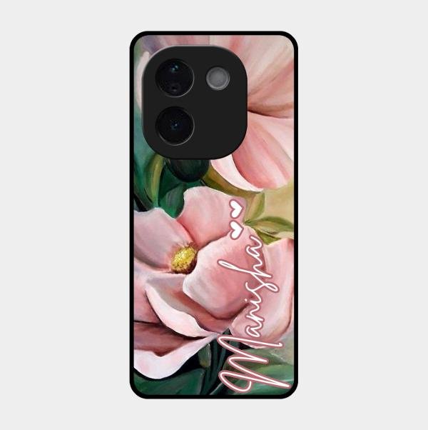 Paint Floral Poster Glass Case Cover For Vivo T3 Pro 5G