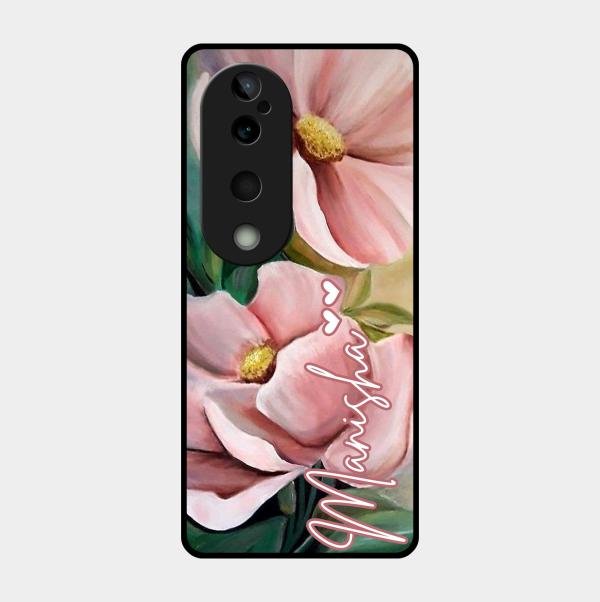 Paint Floral Poster Glass Case Cover For Vivo T3 Ultra
