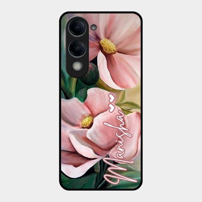 Paint Floral Poster Glass Case Cover For Vivo T4 Lite 5G