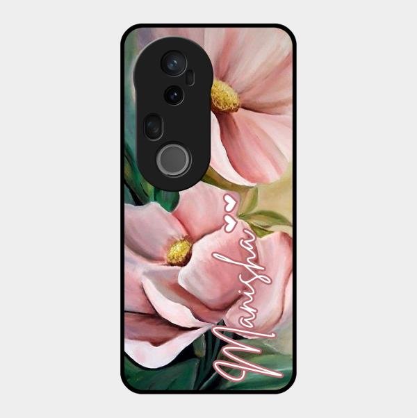 Paint Floral Poster Glass Case Cover For Vivo T4 Ultra 5G