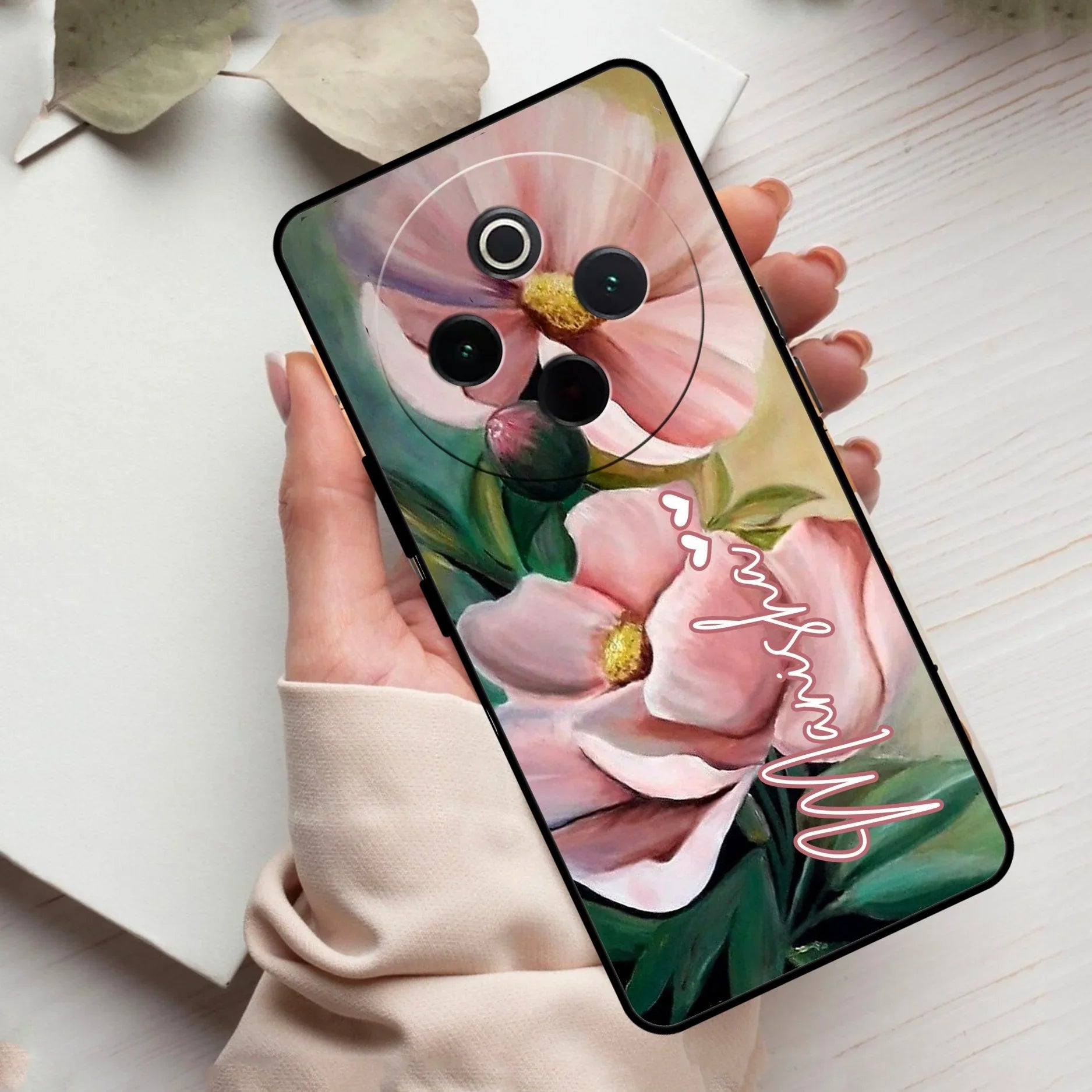 Paint Floral Poster Glass Case Cover For Vivo - ShopOnCliQ