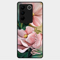 Paint Floral Poster Glass Case Cover For Vivo V27 5G