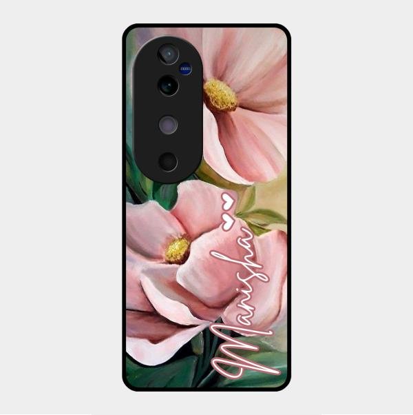 Paint Floral Poster Glass Case Cover For Vivo V40 5G