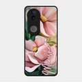 Paint Floral Poster Glass Case Cover For Vivo V50E 5G