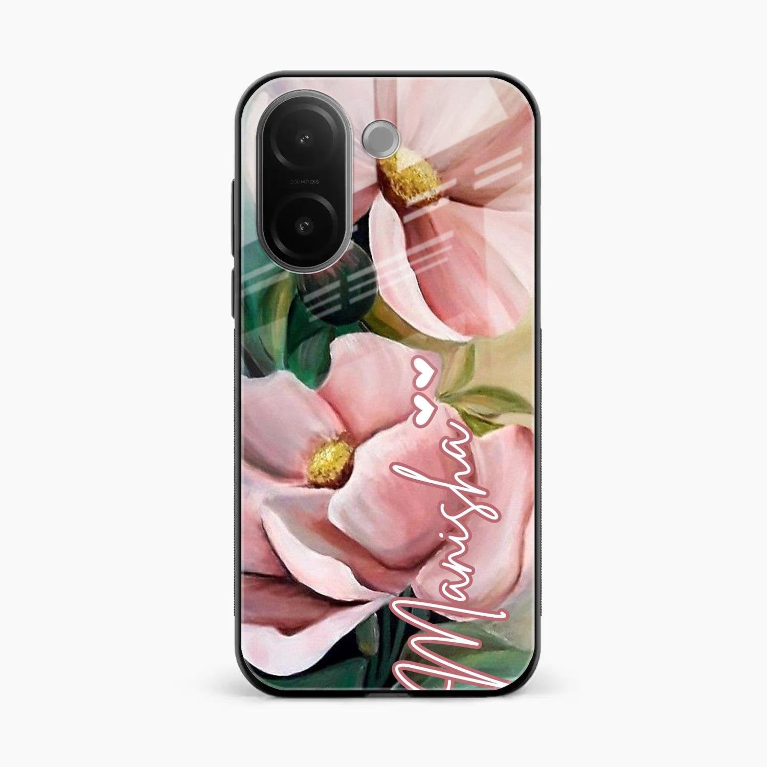 Paint Floral Poster Glass Case Cover For Vivo V60e 5G