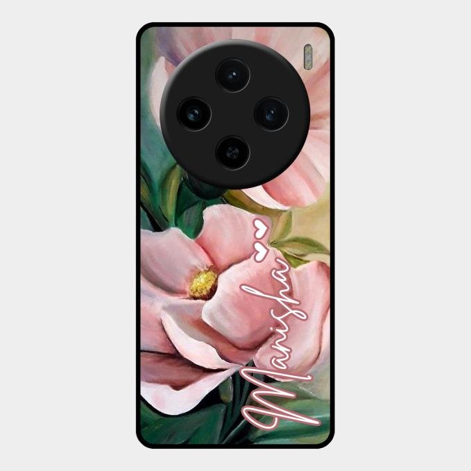 Paint Floral Poster Glass Case Cover For Vivo X100 5G