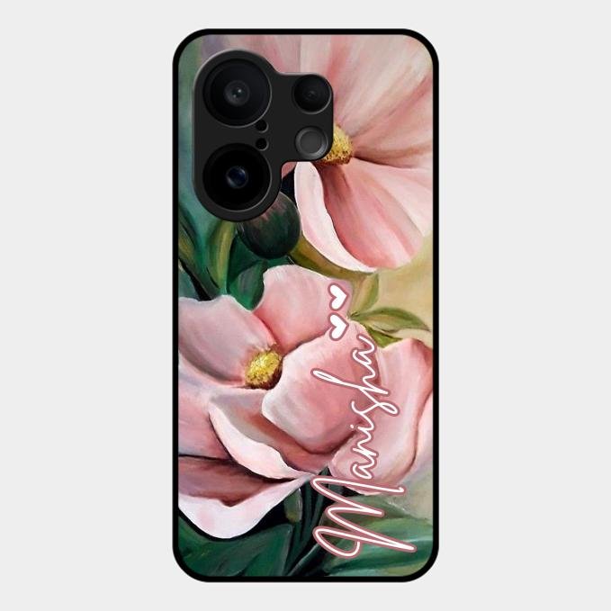 Paint Floral Poster Glass Case Cover For Vivo X200 Fe 5G