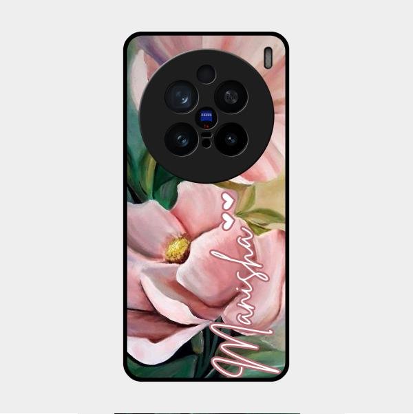 Paint Floral Poster Glass Case Cover For Vivo X200 Pro 5G