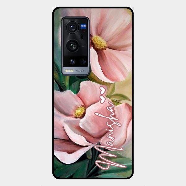 Paint Floral Poster Glass Case Cover For Vivo X60 Pro Plus 5G