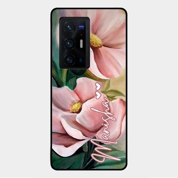 Paint Floral Poster Glass Case Cover For Vivo X70 Pro Plus 5G