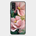 Paint Floral Poster Glass Case Cover For Vivo Y20T