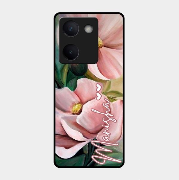 Paint Floral Poster Glass Case Cover For Vivo Y300 Plus 5G