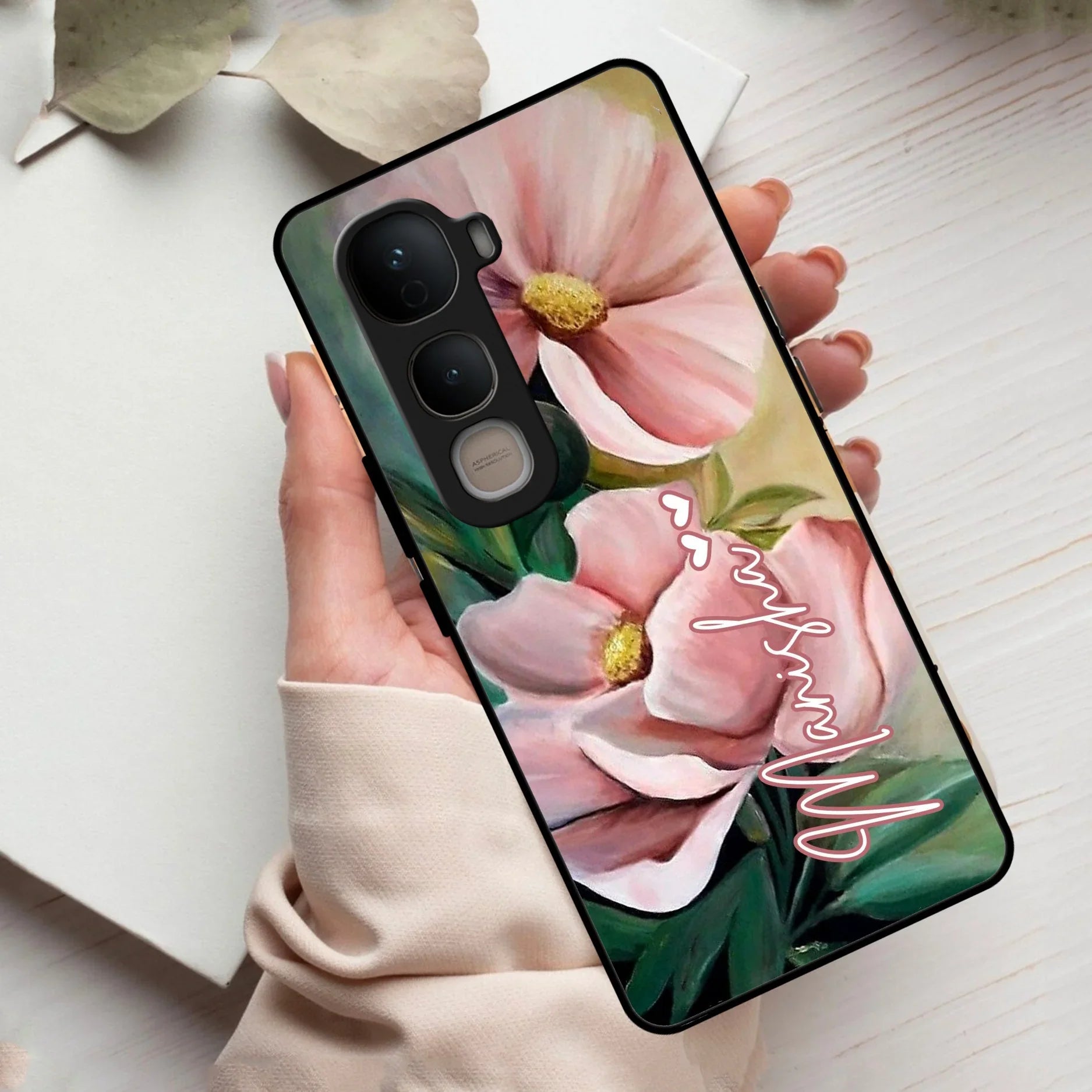 Paint Floral Poster Glass Case Cover For Vivo - ShopOnCliQ