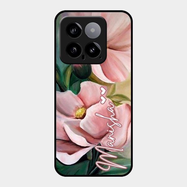 Paint Floral Poster Glass Case Cover For Xiaomi 14 5G