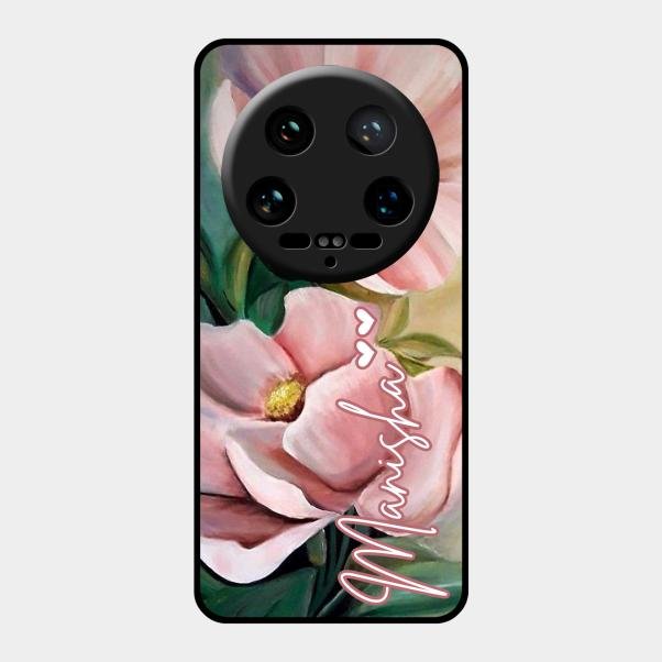 Paint Floral Poster Glass Case Cover For Xiaomi 14 Ultra