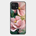 Paint Floral Poster Glass Case Cover For Xiaomi Mi 11 Lite