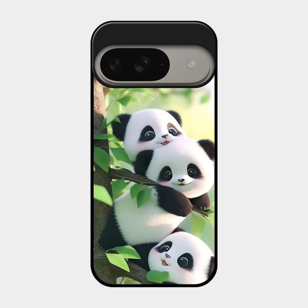 Panda Glossy Metal Case Cover For Google Pixel 9 5G